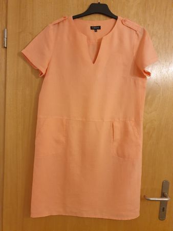 Robe d'été, L, lin, pêche, Caroll, très bon état