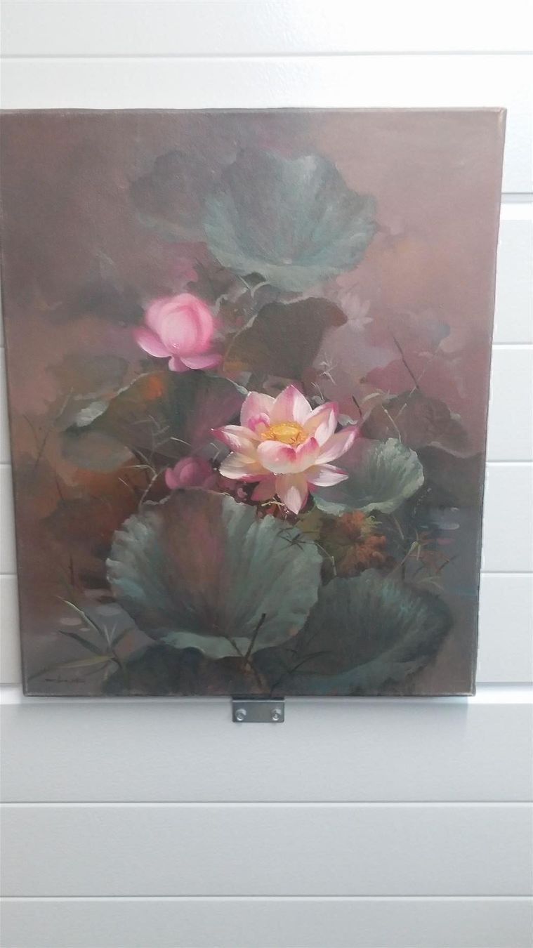 Gemälde: Busdee "Lotus Blume" Gemälde Original – Gebraucht aus Zürich von Galerie-Kunst