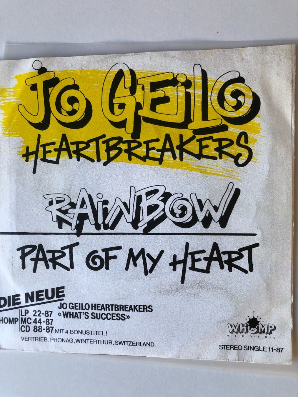 Dischi in vinile: Jo Geils Heartbreakers – Usato da Aarwangen venduto da Jukebox3 3