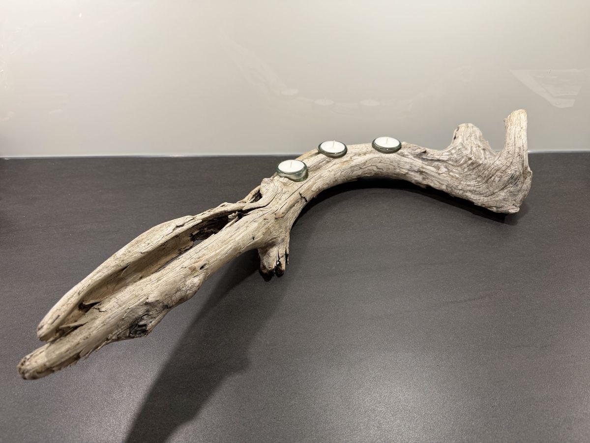 Portacandele: Schwemmholz mit drei Kerzen – Nuovo e nell'imballaggio originale da Winterthur venduto da Pilzchen 4