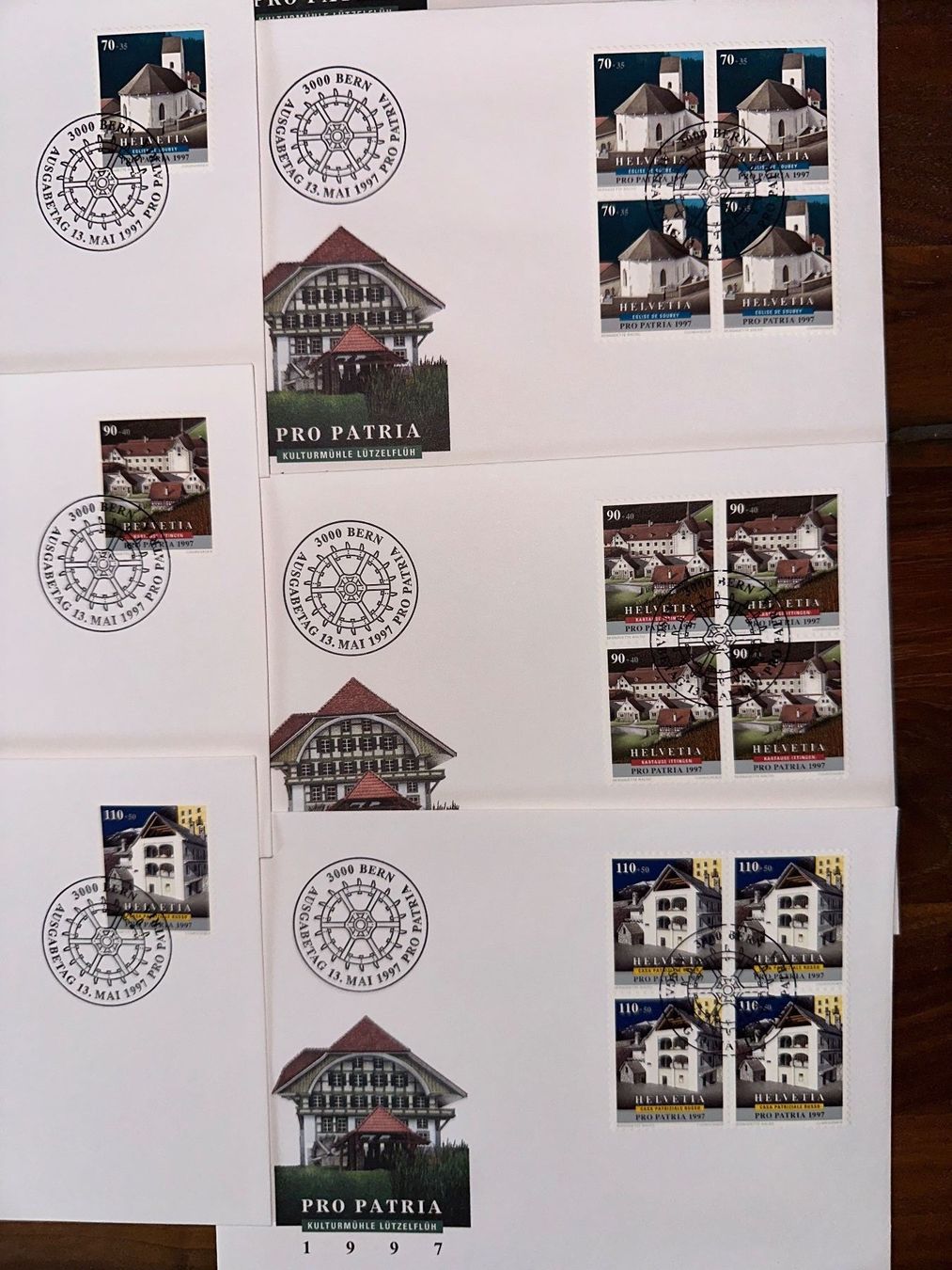 Tutti i francobolli: Set 1997 Pro Patria FDC Ersttagsumschlag – Usato da Stettfurt venduto da 2442 2