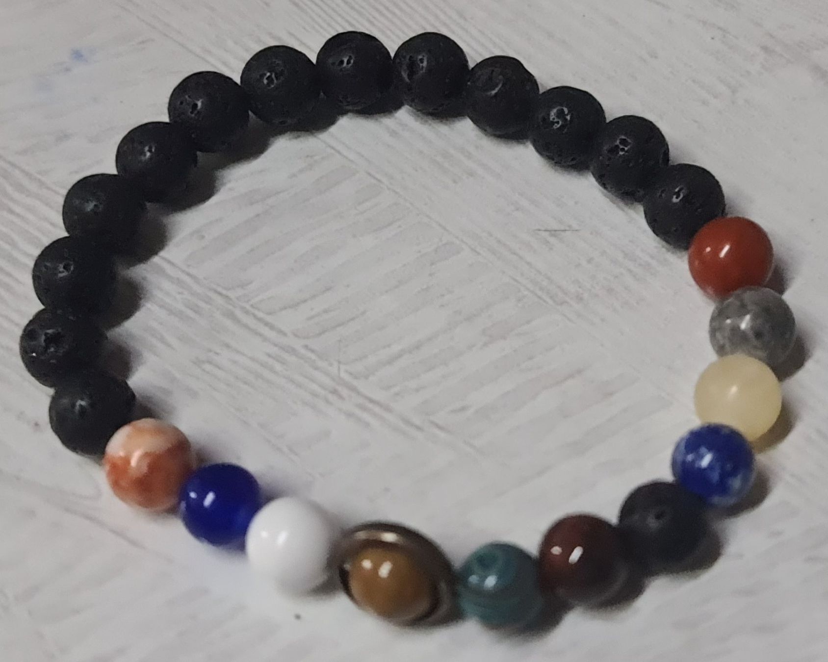 Bracciali & Braccialetti: Solar System Planeten Armband aus Stein – Nuovo e nell'imballaggio originale da Uerkheim venduto da Kaufoption 3