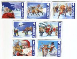 Briefmarken "Weihnachtsmann". Alderney