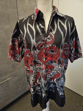Kurzarmhemd Herren Grösse L Drachenmotiv DUKE