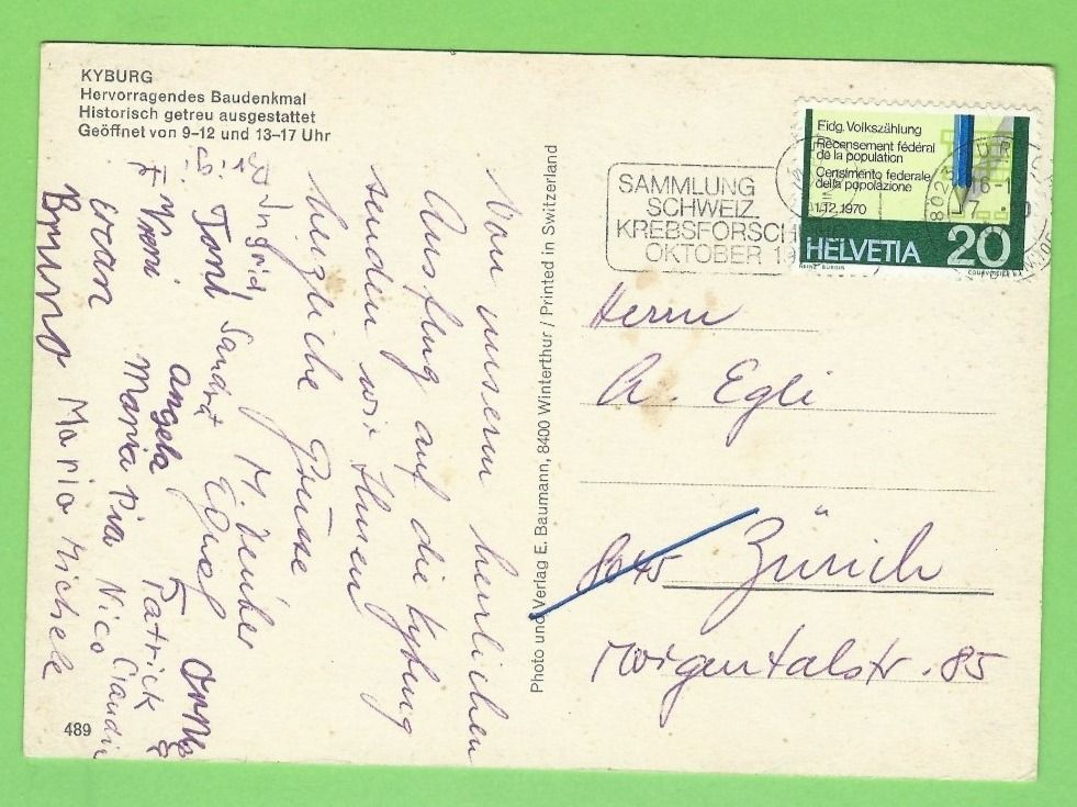Cartoline postali: Kyburg – Usato da Zürich venduto da t24_de 1