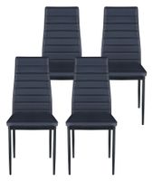 Esszimmerstuhl Leder TIM 4er Set schwarz
