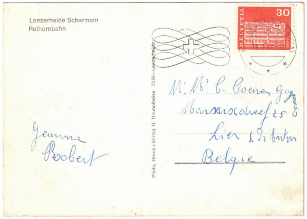 Cartoline postali: Lenzerheide - Luftseilbahn Rothorn – Usato da Binningen venduto da Mountainrider 1