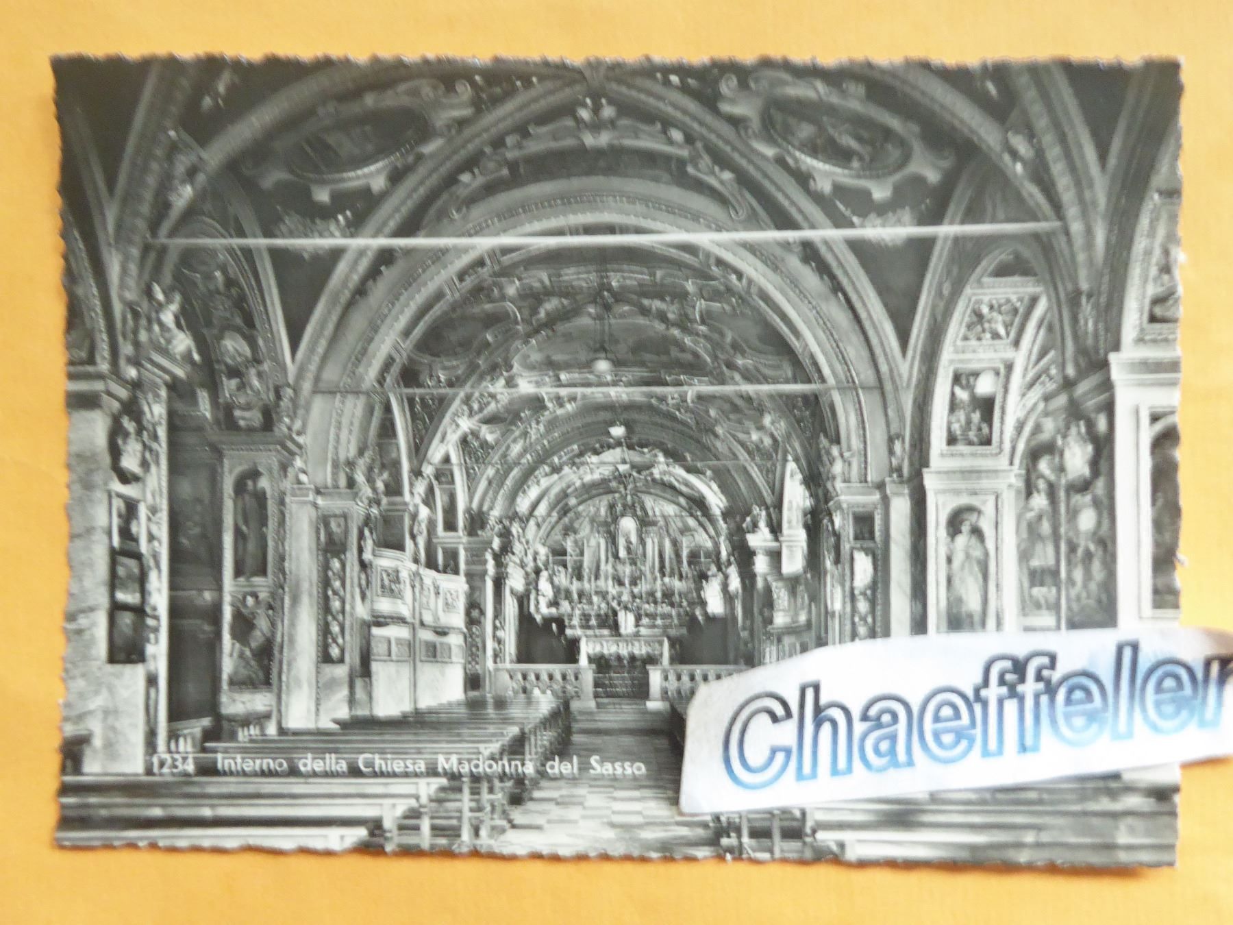 Cartoline postali: nterno della Chiesa Madonna del Sasso – Nuovo (secondo la descrizione) da Zürich venduto da Chaeffeler