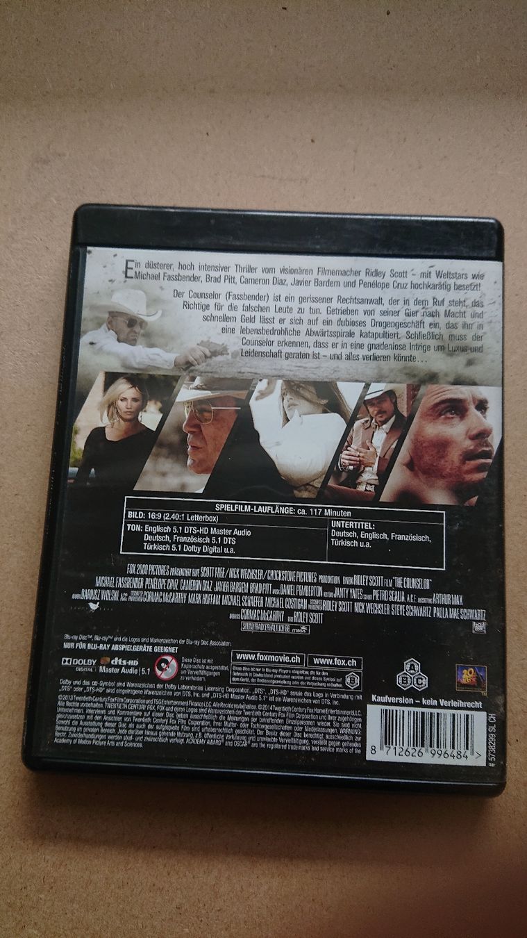 Tutti i DVDs: The Counselor - Blu-ray - – Usato da Chur venduto da FreakofRarity 1