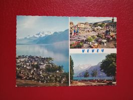 Vevey Waadt mehrbildrig mit Markt und Qua alte Iris AKi