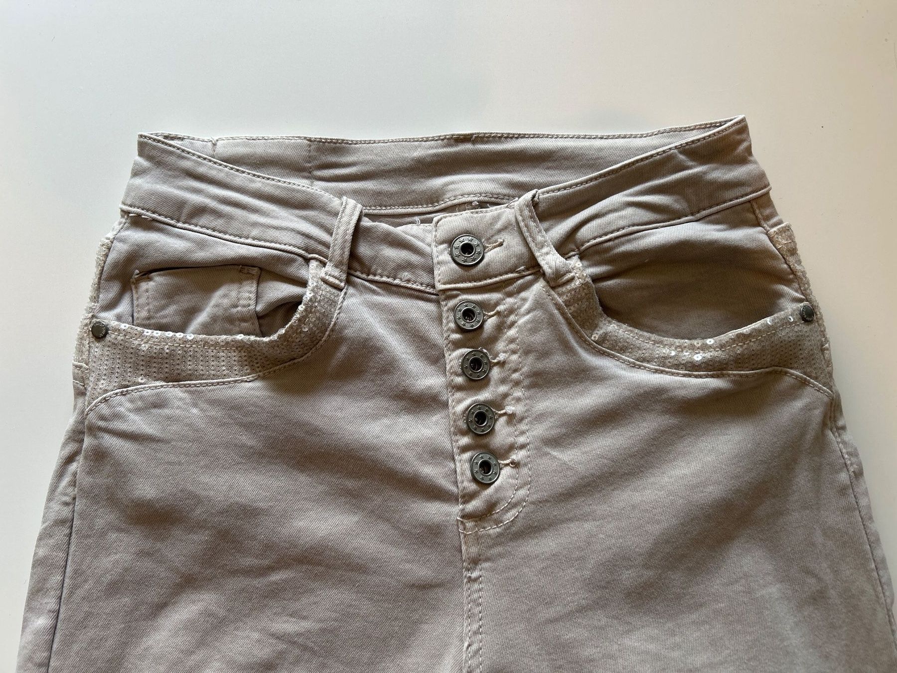 Jeans: Stretch Jeans Damen hellbeige – Usato da Brunnen venduto da Nala2929 2