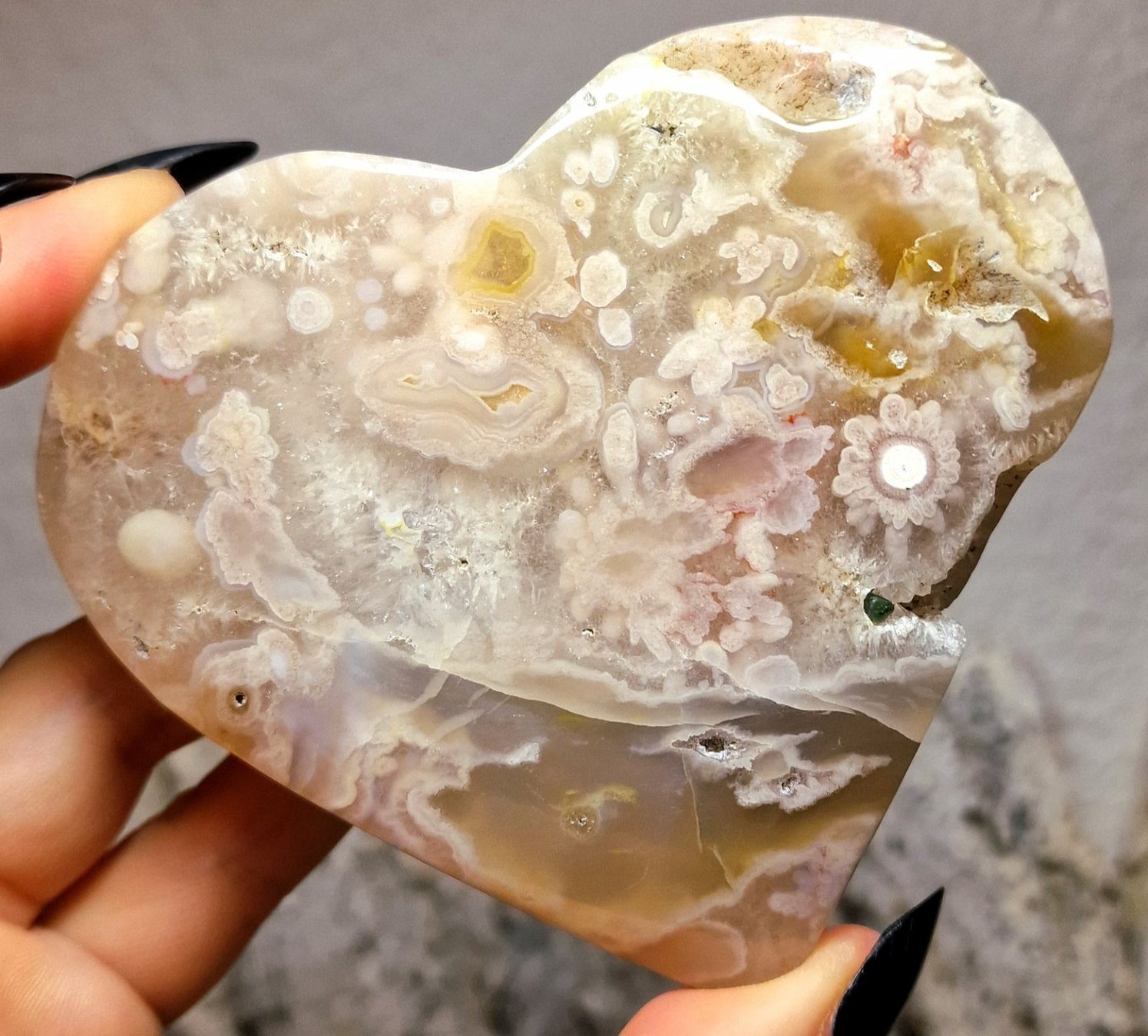 Minerali & Pietre curative: Hübsches Blumenachat Herz 265g – Nuovo (secondo la descrizione) da Matzingen venduto da Shay_Crystalz 3