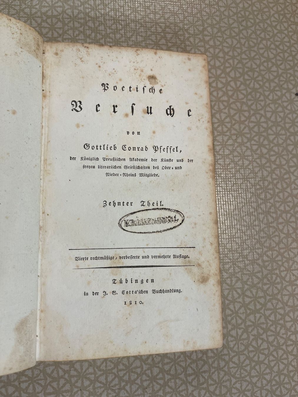 Bücher: Buch - Pfeffel's Poetische Versuche 10 – Gebraucht aus Urnäsch von pas_5r9c 2