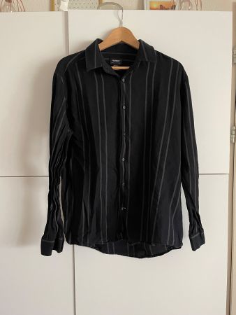 Chemise Pull&Bear noire à rayures taille M élégant