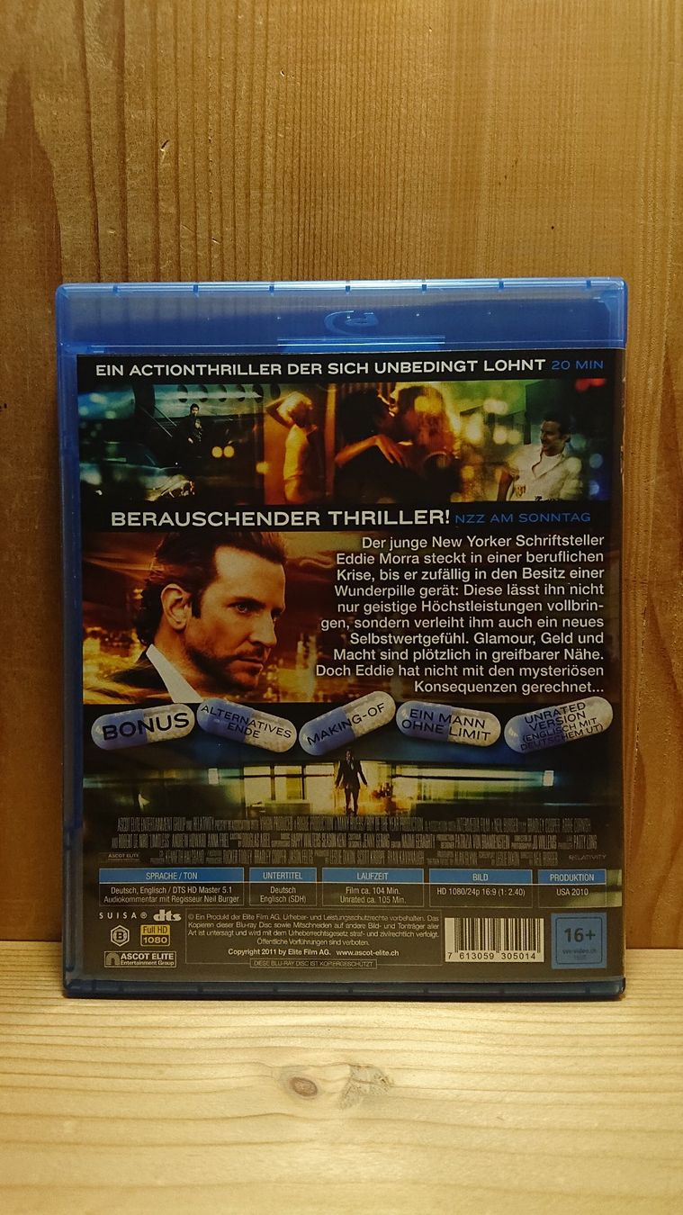 Tutti i DVDs: LIMITLESS Blu-Ray mit Bradley Cooper und Robert De Niro – Usato da Wilderswil venduto da Exebub 1
