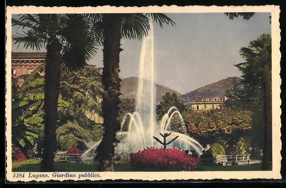 Ansichtskarten: AK Lugano, Giardino pubblico, 1938 – Gebraucht aus Berlin von bartko-reher