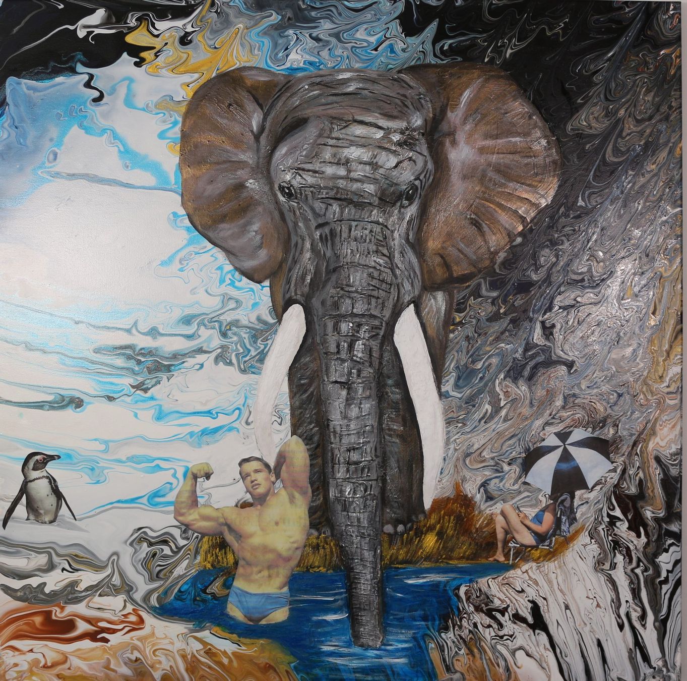 Dipinti: Tierbild Elefant – Nuovo e nell'imballaggio originale da Winznau venduto da aar_2p6c