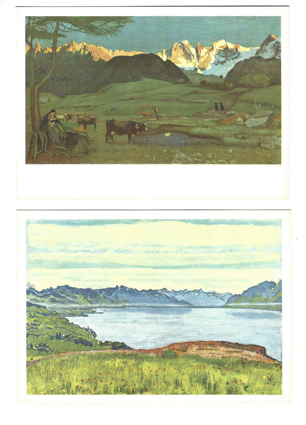 Cartoline postali: AK Künstler Ansichtskarte Postkarten Segantini Hodler – Usato da Frauenfeld venduto da ZAZ12