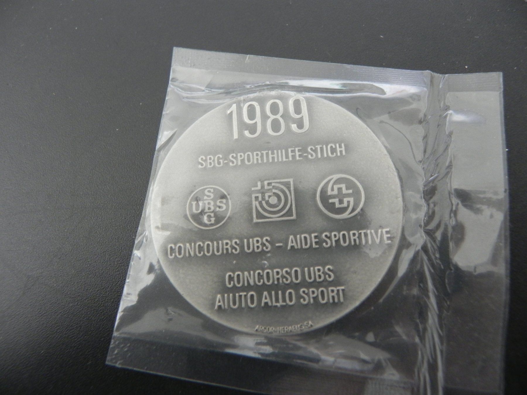 Medaglie: Medaille SBG Sporthilfe Stich 1989 – Usato da Biel/Bienne venduto da Gogolozi 1
