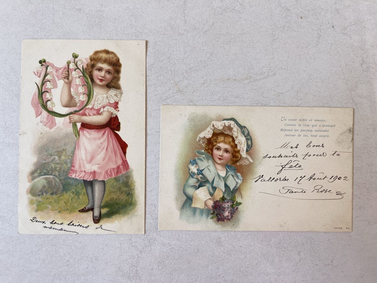 Cartoline postali: 2 Antike Postkarten um 1902, – Usato da Strengelbach venduto da Aschatan5