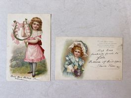 2 Antike Postkarten um 1902,