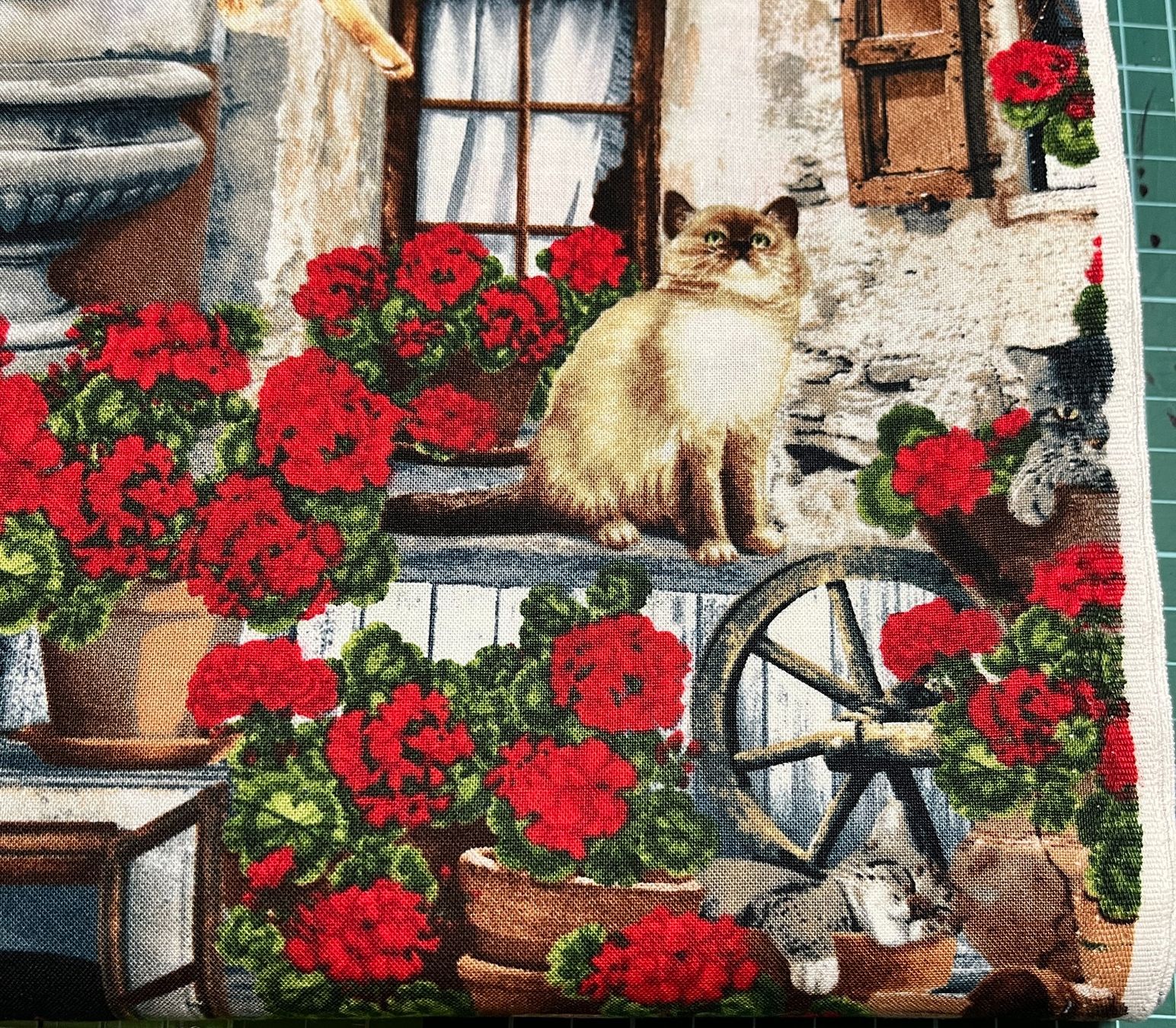 Stoffe: Patchworkstoff Katzen mit Geranien – Neu (gemäss Beschreibung) aus Seuzach von KreativmitStoff 3