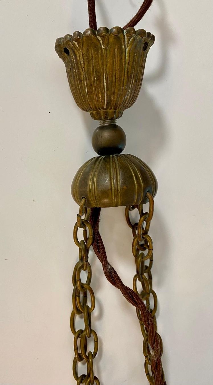 Lampadari & plafoniere: Art Deco Deckenlampe Messing & Glas-Schirm – Usato da Krauchthal venduto da SamsPuce 3