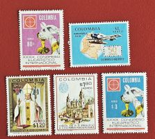 COLOMBIA KOLUMBIEN FLUGPOST BESUCH PAPST PAUL BOGOTA 1968**