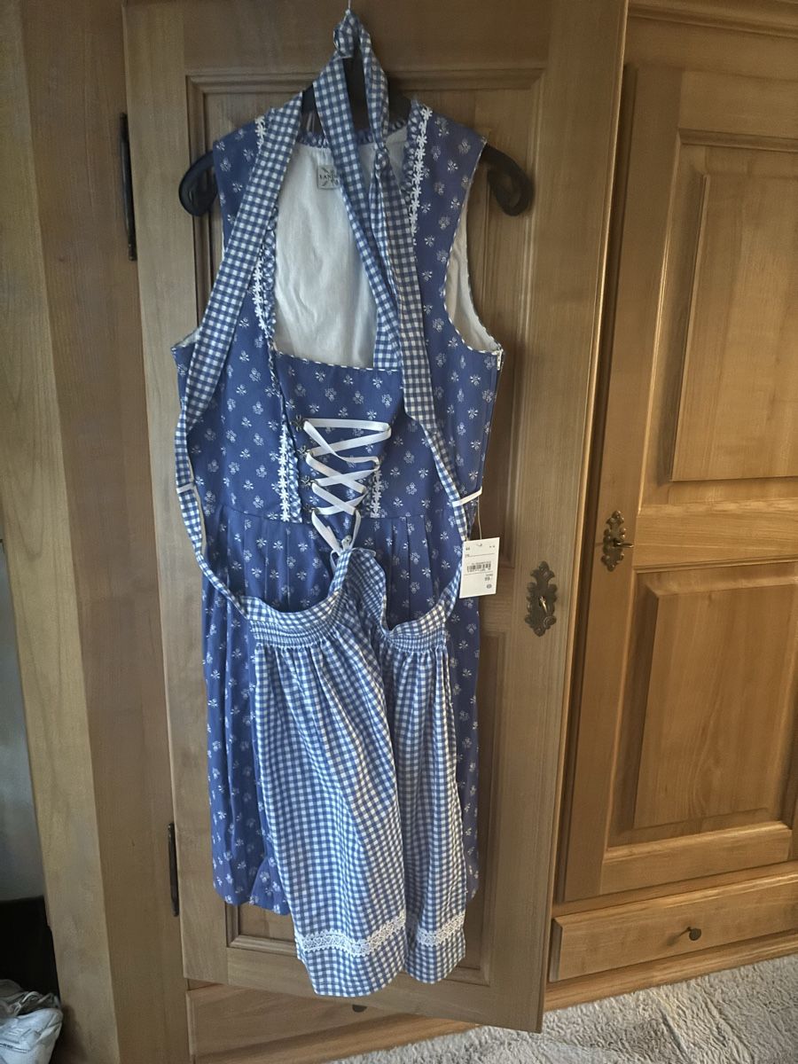 C&A Vestiti: Dirndl blau/weiss Grösse 44 – Nuovo e nell'imballaggio originale da Wetzikon ZH venduto da davos74