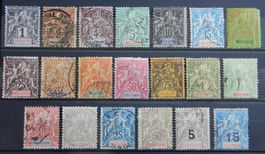 Französisch-Indochina ex. Kat. 3-23 */gest. 1892/1903 Kat. 9