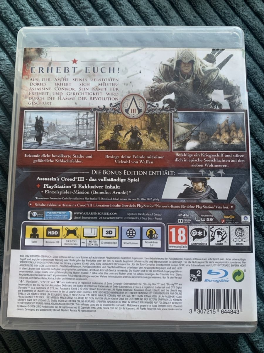 Sony Spiele: Assassin's Creed III PS3 – Gebraucht aus Giswil von rok_6dtz 1