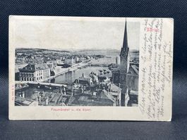 Zürich: Fraumünster und die Alpen