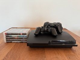 Sony PlayStation 3 Slim + 2 Original Controller + 5 Spiele 