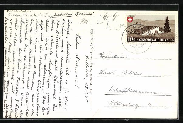 Cartoline postali: Valbella, Haus Casoja am Lenzerheide-See – Usato da Berlin venduto da bartko-reher 1