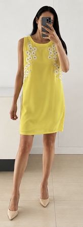 Prada Embellished Pure Silk Dress yellow 