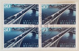 ST111) 280, Elektro Züge auf Brücke Sonderstempel 4-Block
