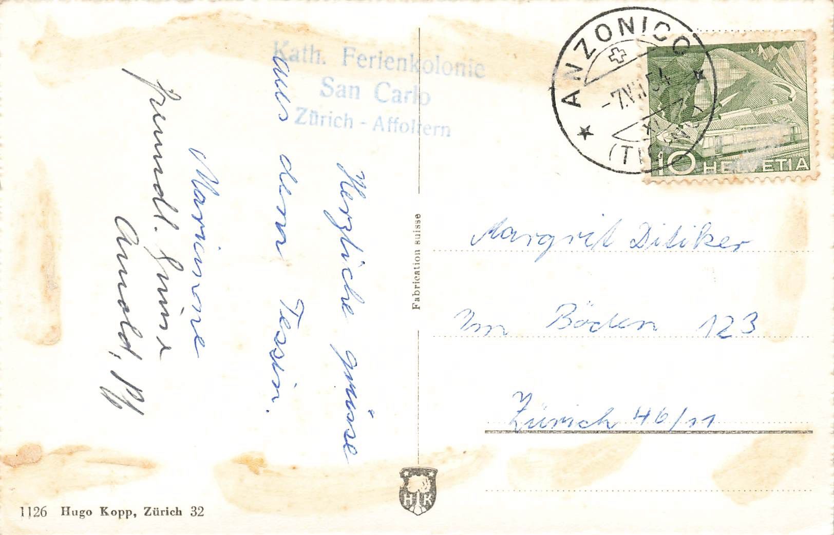 Cartoline postali: Anzonico Leventina – Usato da Biasca venduto da Blenio71 1