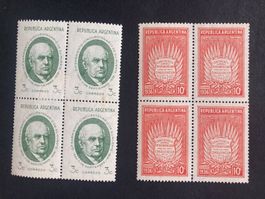Argentinien 1936/38 Lot 4er-Blocks ungebraucht