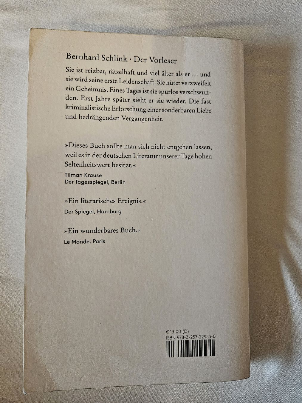 Libri: Buch der Vorleser, Bernhard Schlink – Usato da Cressier FR venduto da cle_zz5l 1
