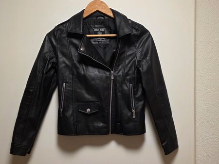 Kinder Kunstlederjacke schwarz C&A - Gr. 152