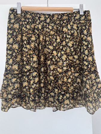 Sezane Rock Gr. 40, Blumenmuster, Viscose, Sommerrock, Mini