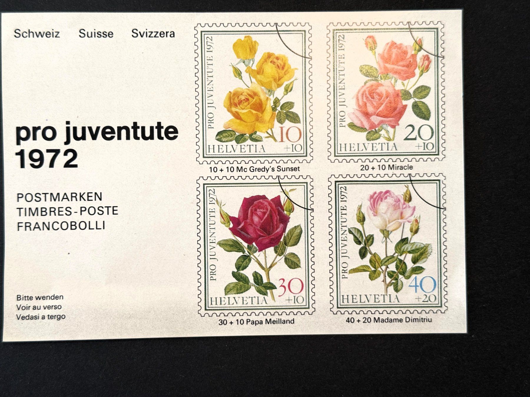 Alle Briefmarken: PRO JUVENTUTE  1972 – Gebraucht aus Luzern von maxbox1