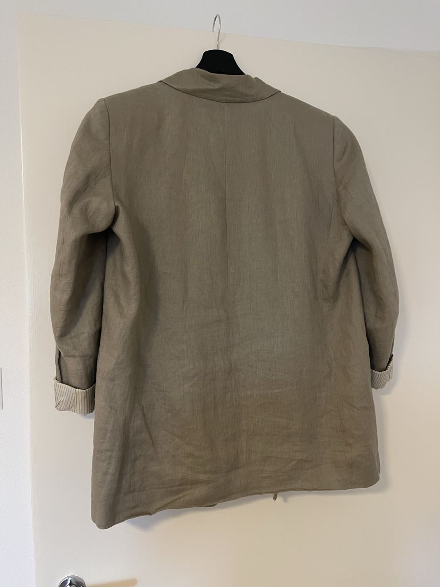 Zara Completi & Tailleur: Zara Leinen Blazer, Khaki – Usato da Adliswil venduto da fabienne1234567 3
