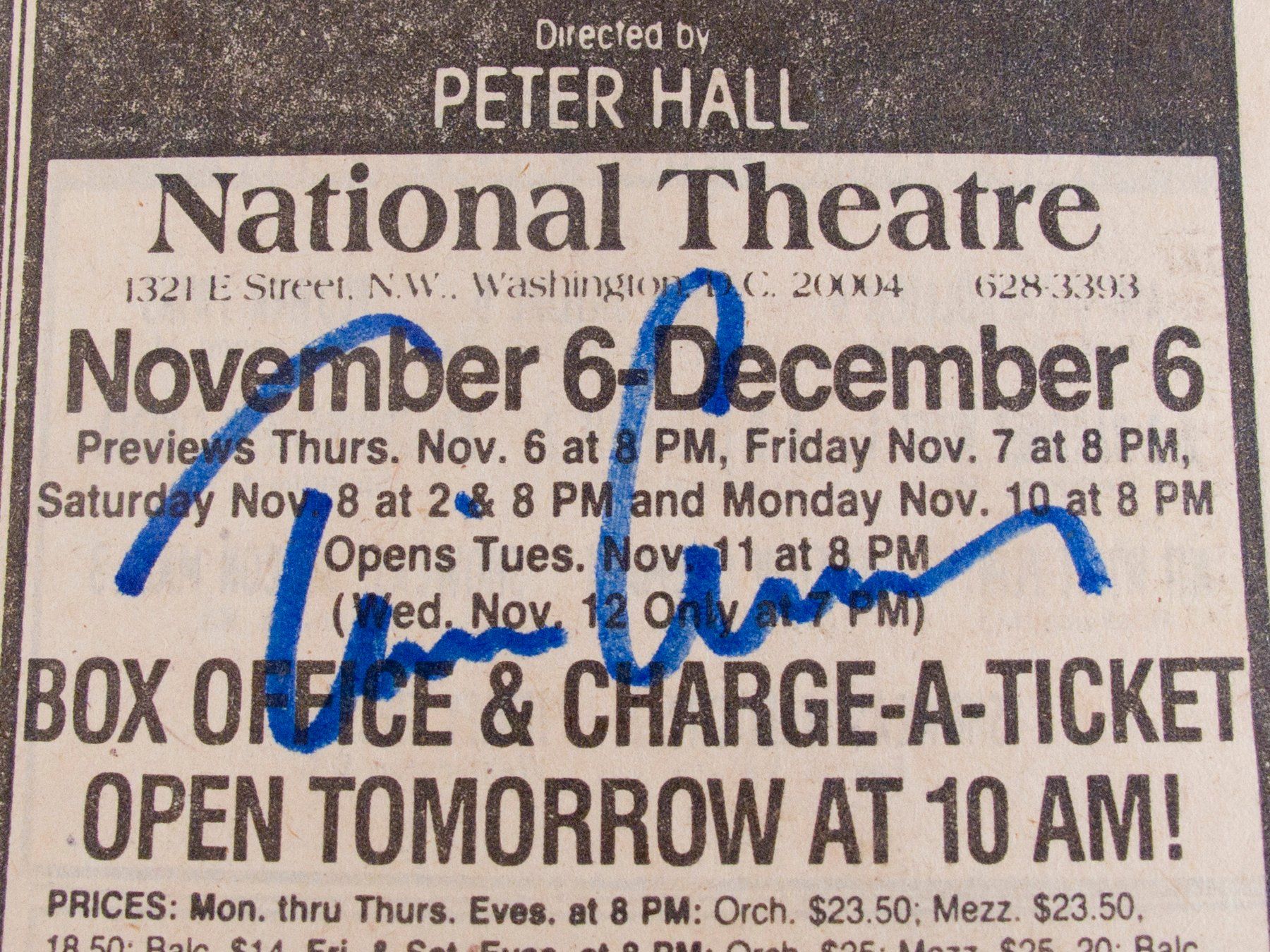 Autografi: TIM CURRY Autogramm Newspaper Clipping Amadeus – Usato da Blauen venduto da wosonst 1
