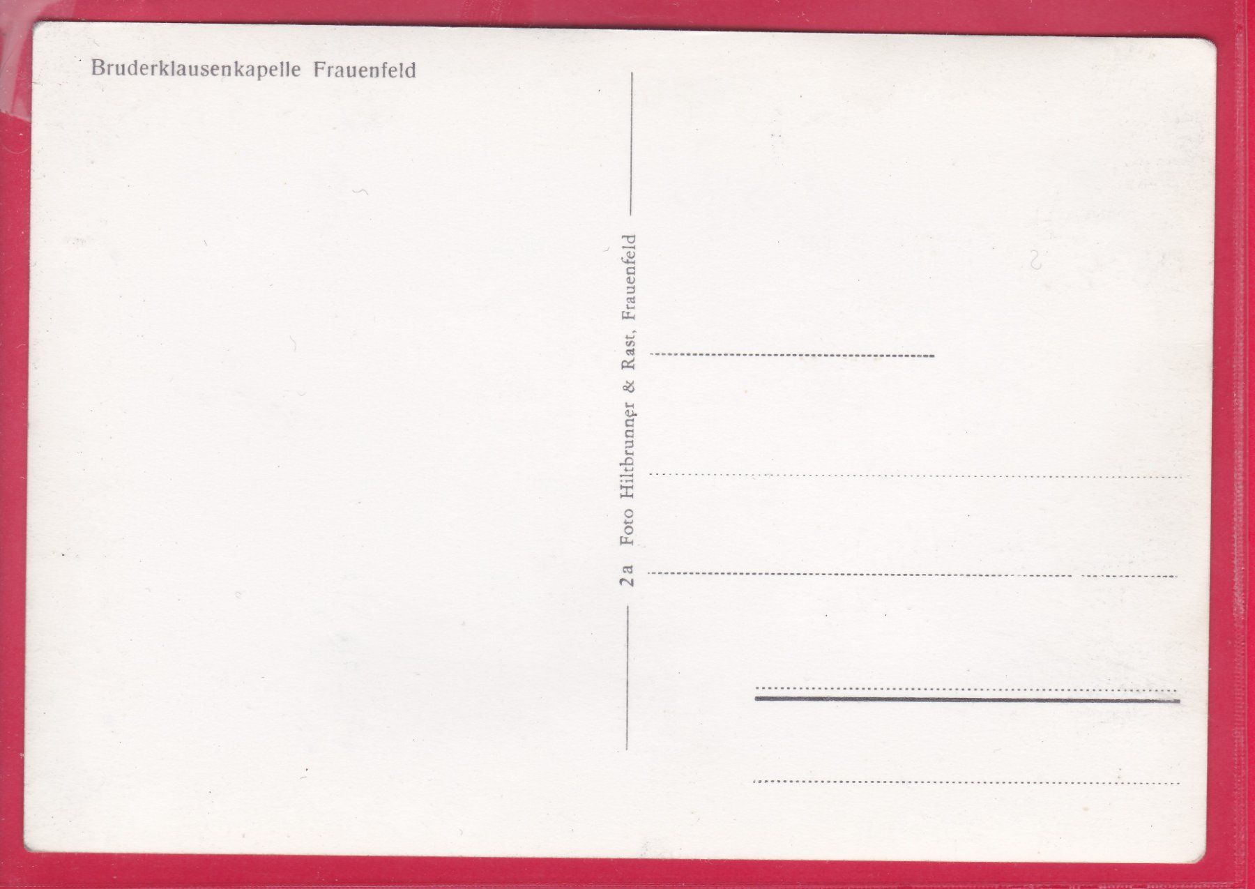 Cartoline postali: FRAUENFELD, BRUDERKLAUSENKAPELL – Usato da Oberrieden venduto da Gebirgsstelze 1