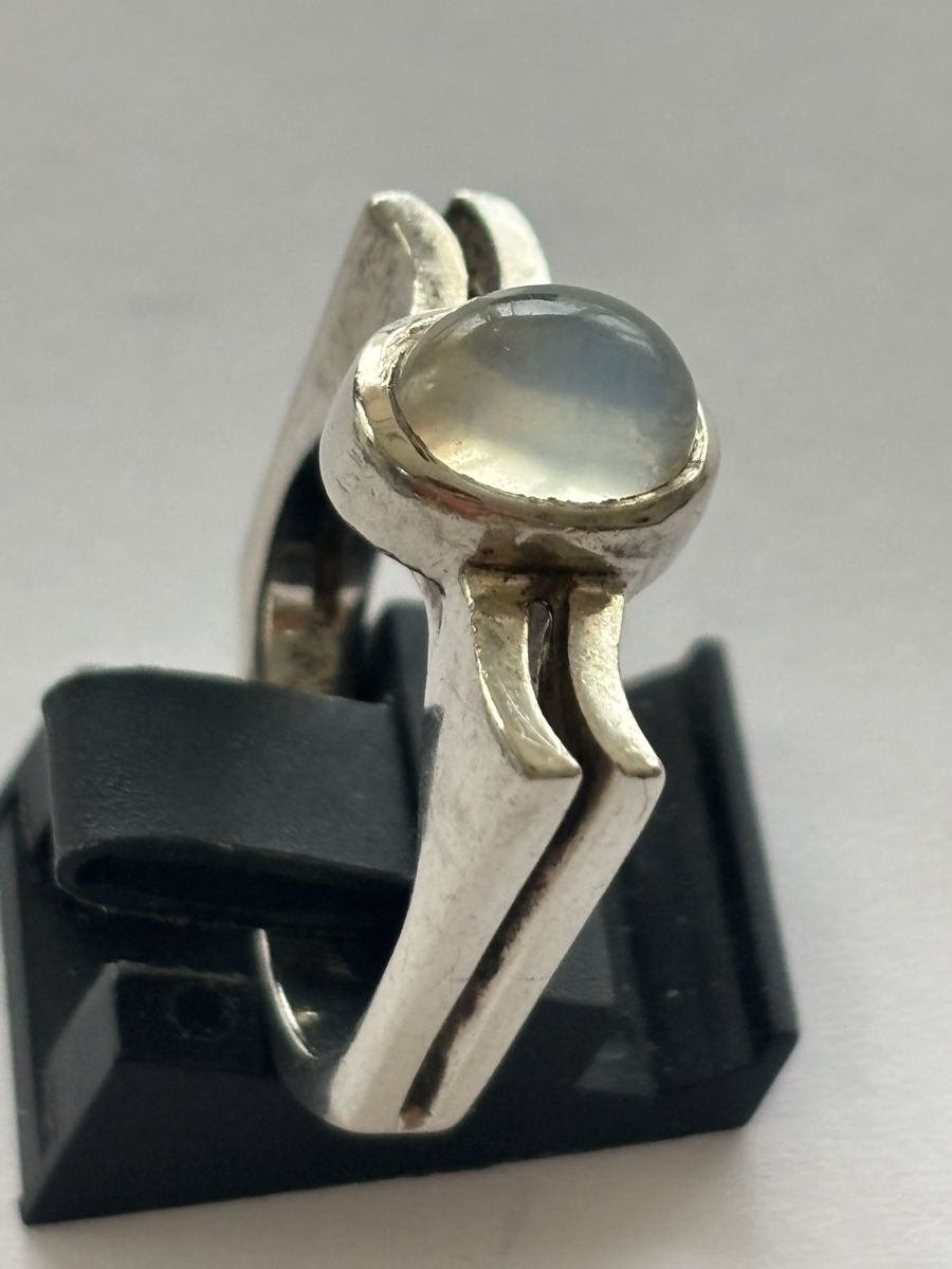 Anelli: Vintage Silber 925 Ring mit Mondstein – Usato da Langnau am Albis venduto da flusspflege 3