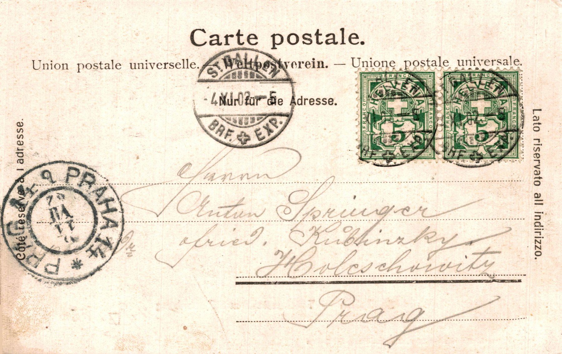Cartoline postali: St. Gallen - Totalansicht mit Rosenberg – Usato da Bronschhofen venduto da Astore 1