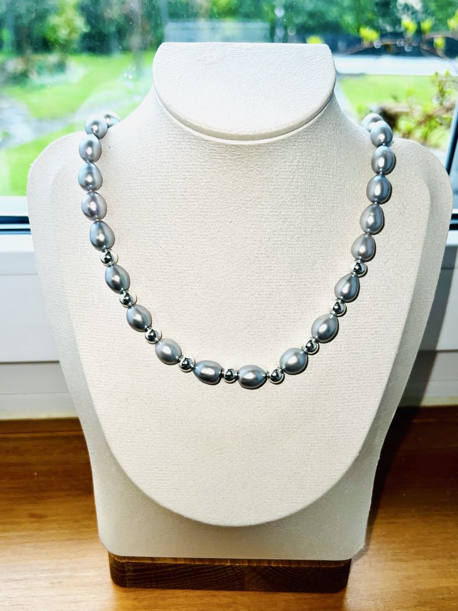 Edel Ketten: Perlenkette grau Silber 925 - 48 cm edel – Neu (gemäss Beschreibung) aus Basel von MarhiAliss68 1
