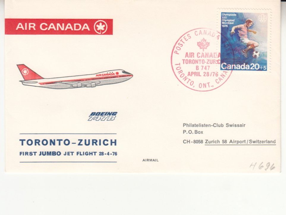 Tutti i francobolli: SLH RF 76.11 a Toronto - Zürich – Usato da Bürglen TG venduto da StampGraf