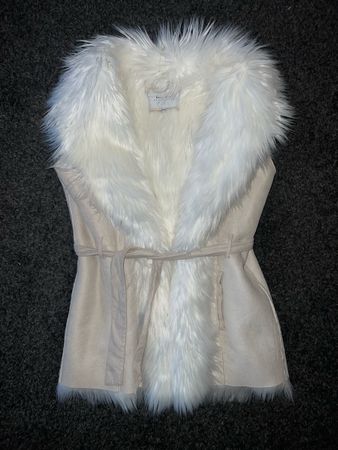 Bellfield Kunstfell Weste Beige Gr. XS Winter Fellweste